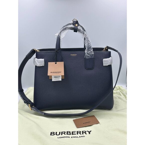 Burberry Medium Banner House Check Derby Leather Tote Shoulder Bag Regen… - Picture 12 of 15